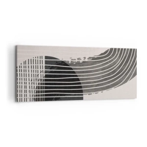 Bild auf Leinwand - Leinwandbild - Abstraktes Muster mit Linien und geometrischen Formen - 120x50cm - Hin und zurück - Moderne Wanddekoration für Wohnzimmer und Schlafzimmer ARTTOR