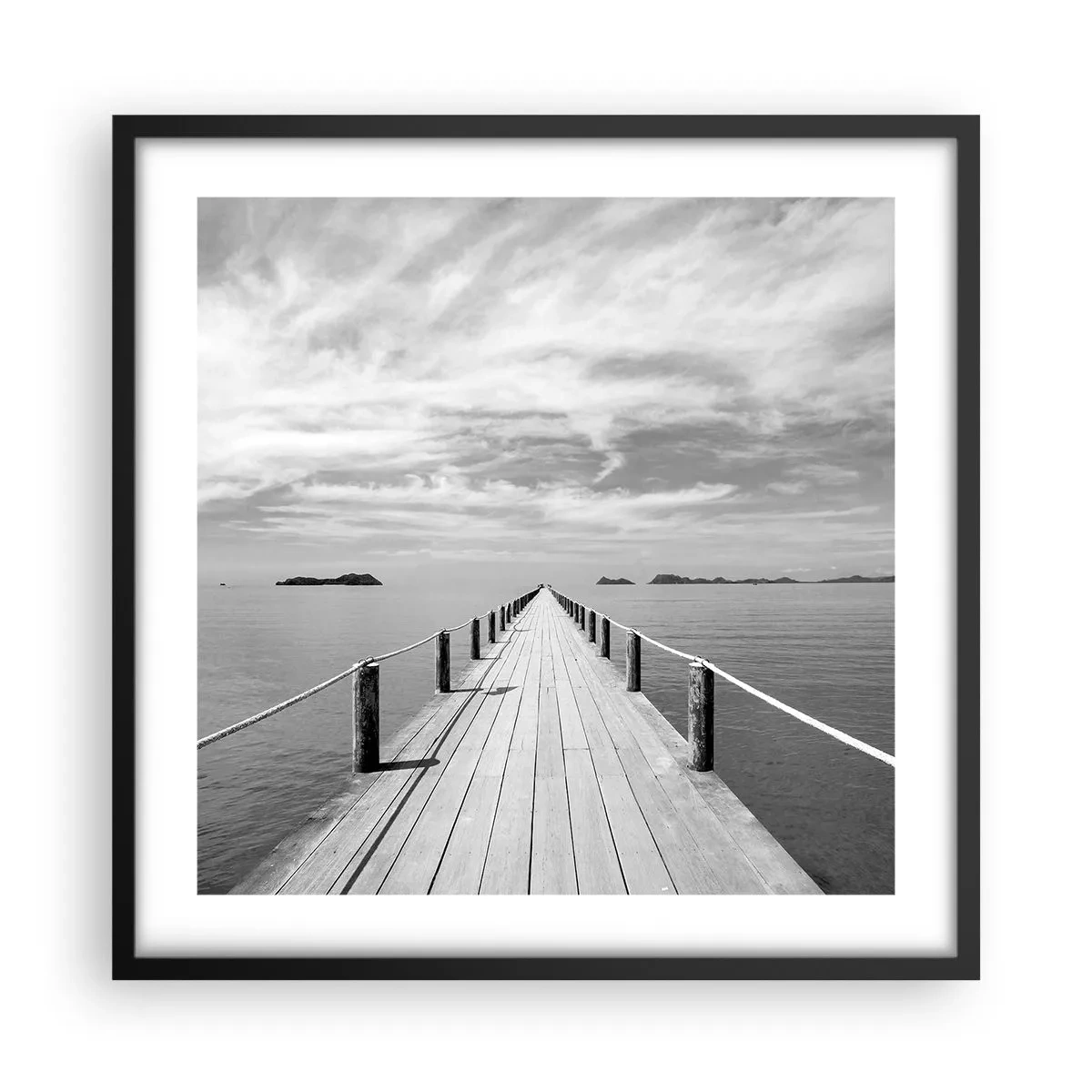 Poster in einem schwarzem Rahmen - Oder vielleicht eine Reise ... - 50x50 cm