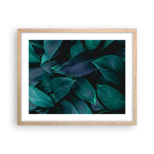 Poster in einem Rahmen aus heller Eiche - Grün in sich selbst - 50x40 cm