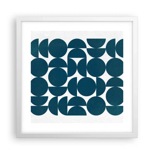 Poster in einem weißen Rahmen - Kreise und Halbkreise - 40x40 cm
