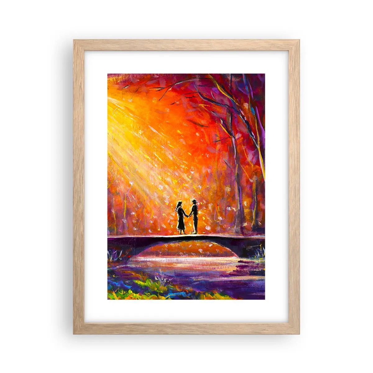 Poster in einem Rahmen aus heller Eiche - Der Himmel liebt sie auch - 30x40 cm