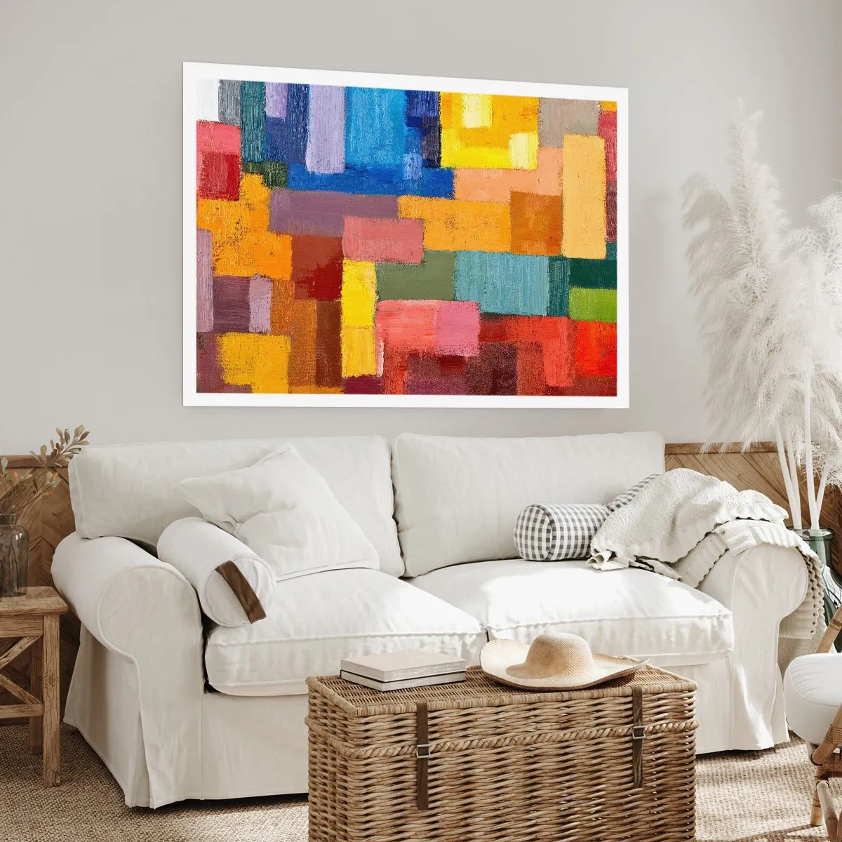 Poster - Bunte abstrakte Rechtecke in verschiedenen Farbtönen - 100x70cm - Jeder ist anders, alle bunt - Moderne Wanddekoration für Wohnzimmer und Schlafzimmer ARTTOR