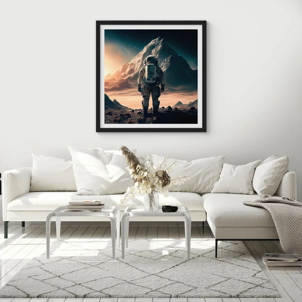 Poster in einem schwarzem Rahmen - Neue Herausforderung - 50x50 cm