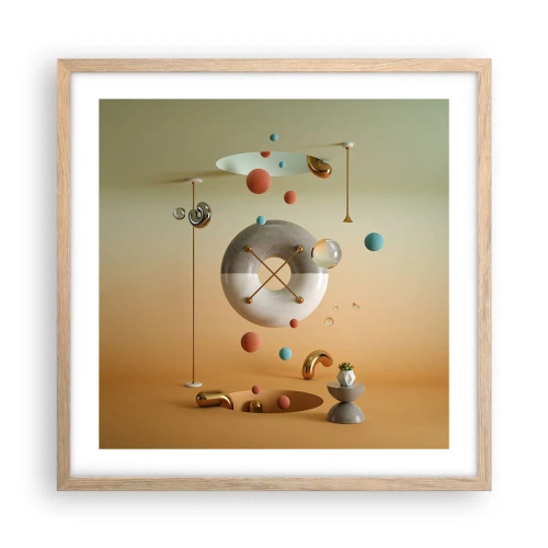 Poster in einem Rahmen aus heller Eiche - Alles kann passieren - 50x50 cm
