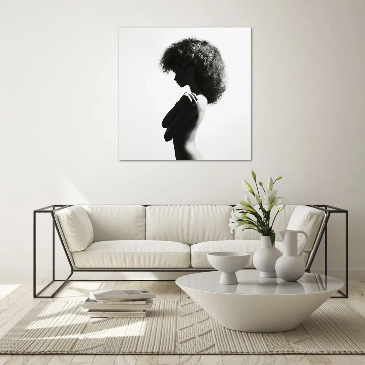 Glasbild - Bild auf glas - Wie eine Blume auf einem schlanken Stiel - 60x60 cm