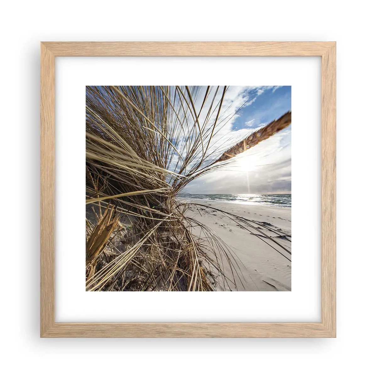 Poster in einem Rahmen aus heller Eiche - Ein Treffen der Elemente der Natur - 30x30 cm