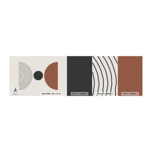 Fototapeten Muster Selbstklebend Deluxe Sticker - Das Zentrum der Aufmerksamkeit - Abstraktion, Stück, Halbkreise - 100x30 cm