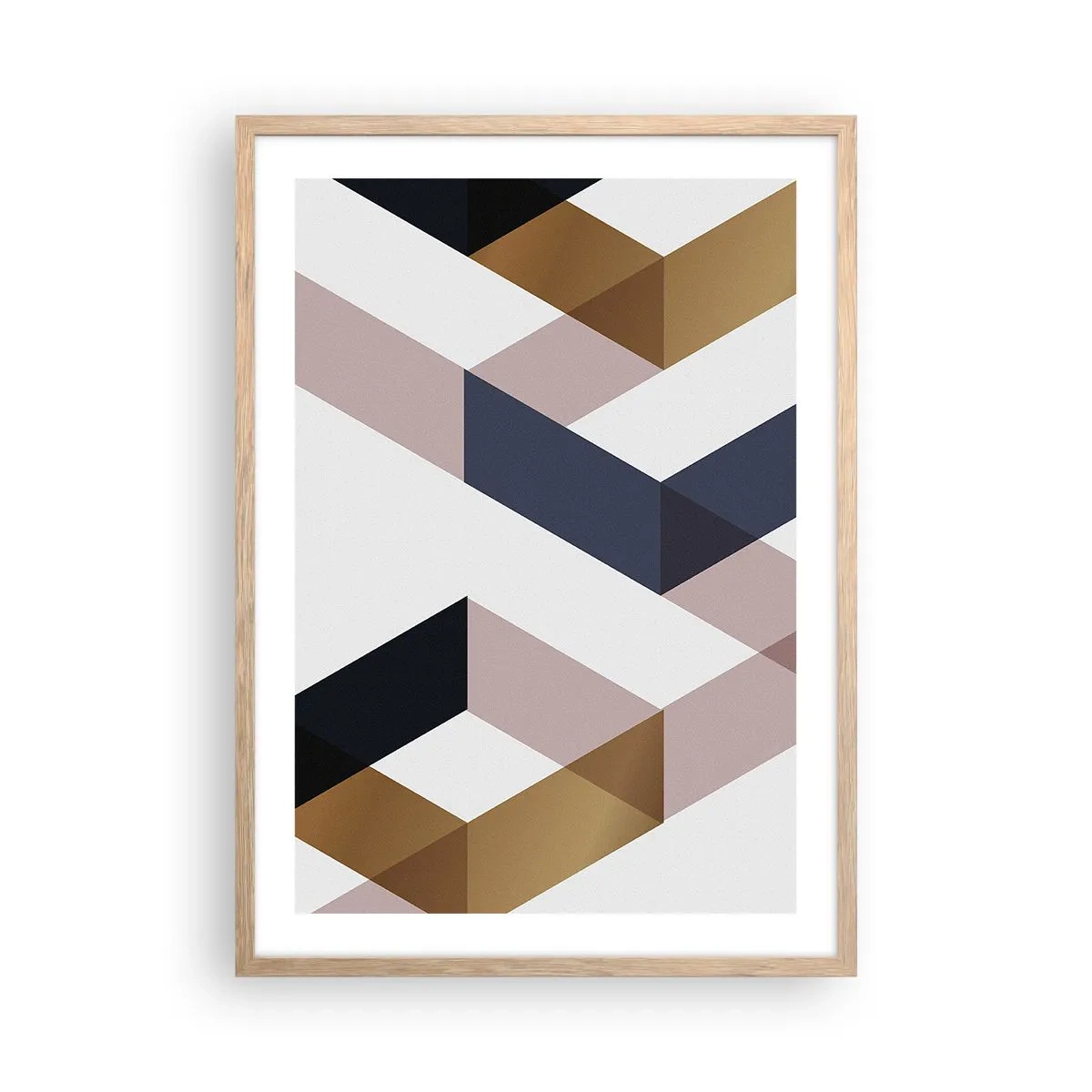 Poster in einem Rahmen aus heller Eiche - Ebenen und Winkel - 50x70 cm