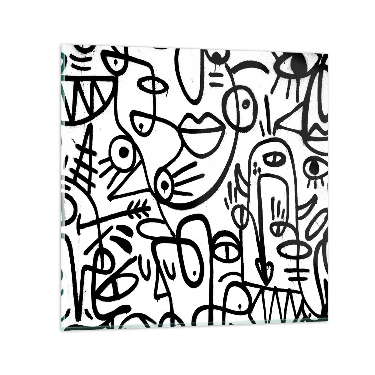Glasbild - Bild auf glas - Gesichter und Luftspiegelungen - 60x60 cm