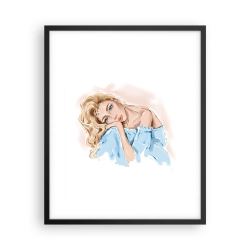 Poster in einem schwarzem Rahmen - Verträumt im Blau - 40x50 cm