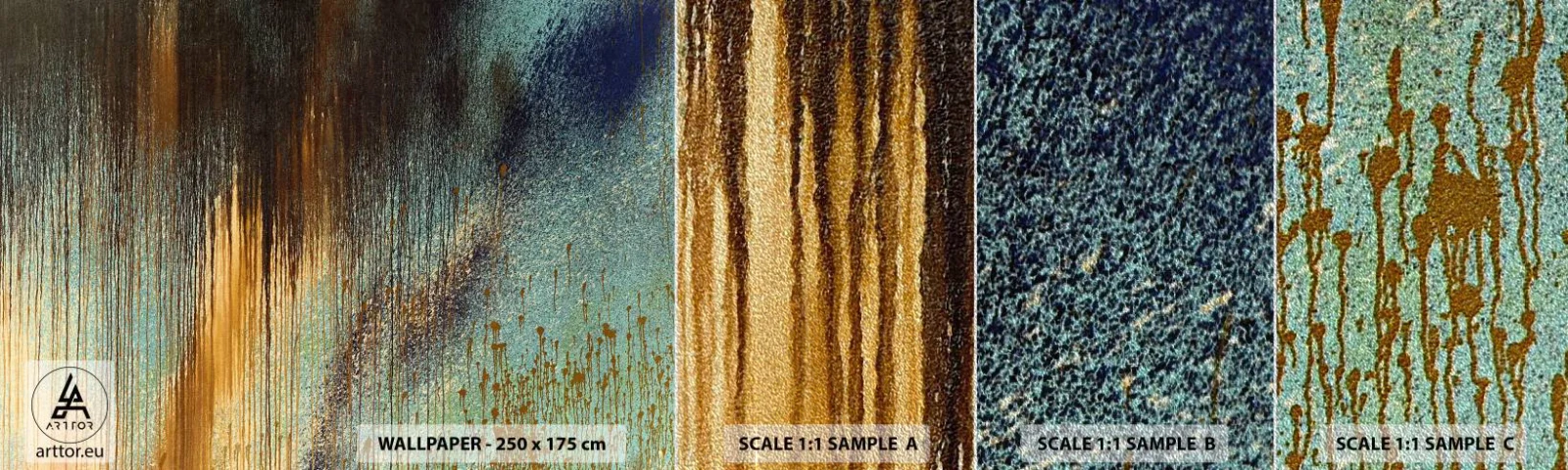 Fototapeten Muster Premium Sand - Eine nicht zufällige farbenfrohe Komposition - Abstraktion, Industriell, Malen - 100x30 cm