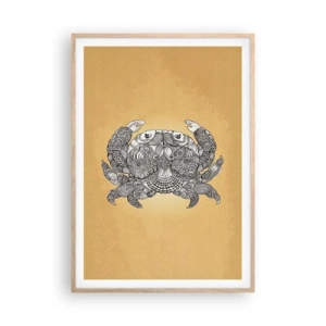 Poster in einem Rahmen aus heller Eiche - Geschichten von Mr. Krabs - 70x100 cm