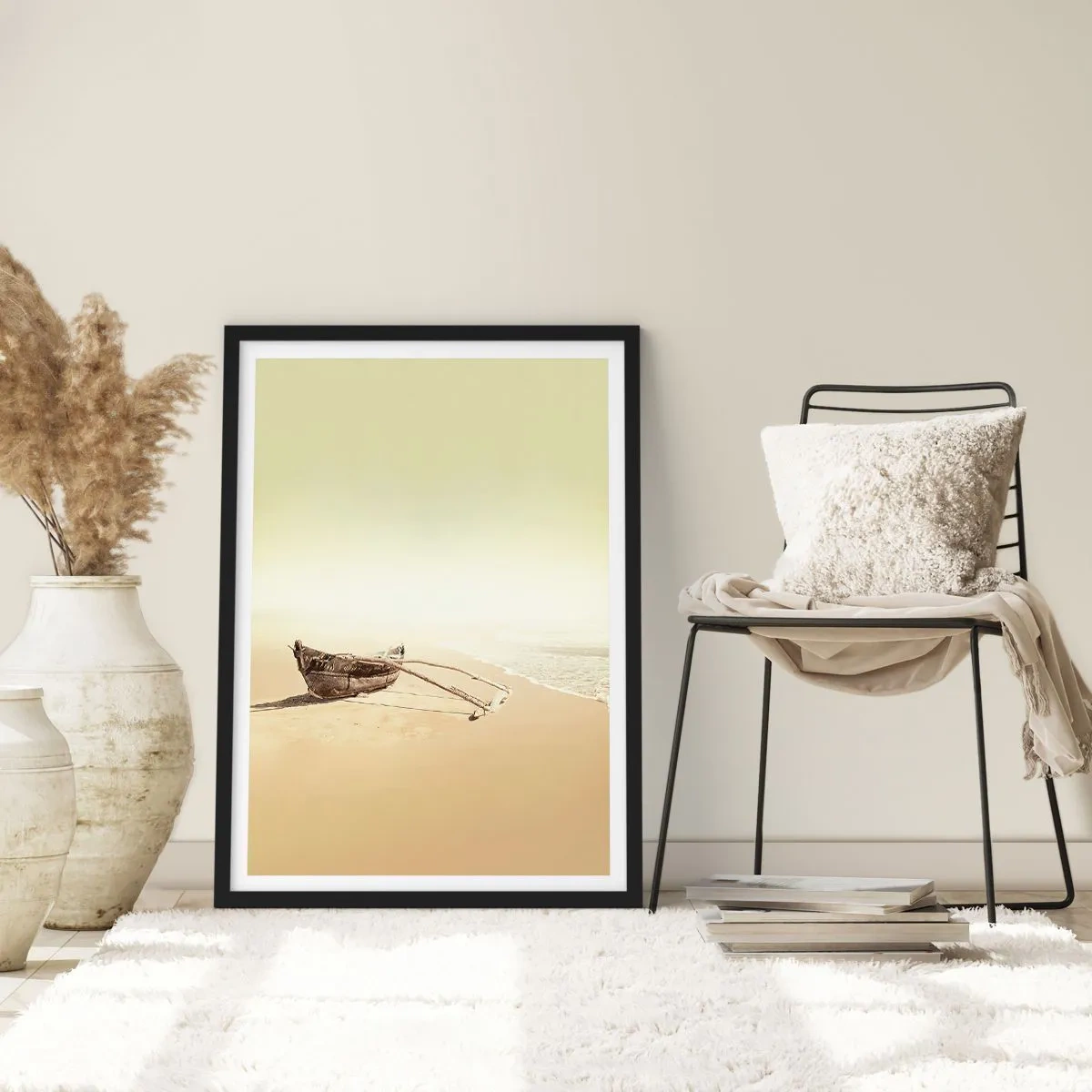 Poster in einem schwarzem Rahmen - Erinnerung an die Südsee - 30x40 cm