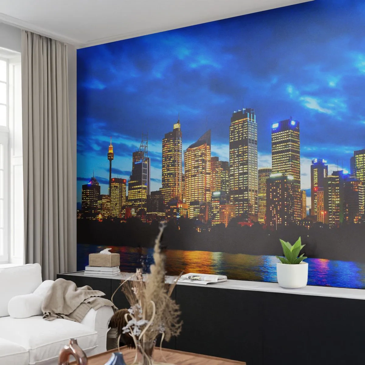 Fototapete Standard Eco - Eine Nacht der Lichter und Farben - Stadt, Sydney, Die Architektur - 400x280 cm