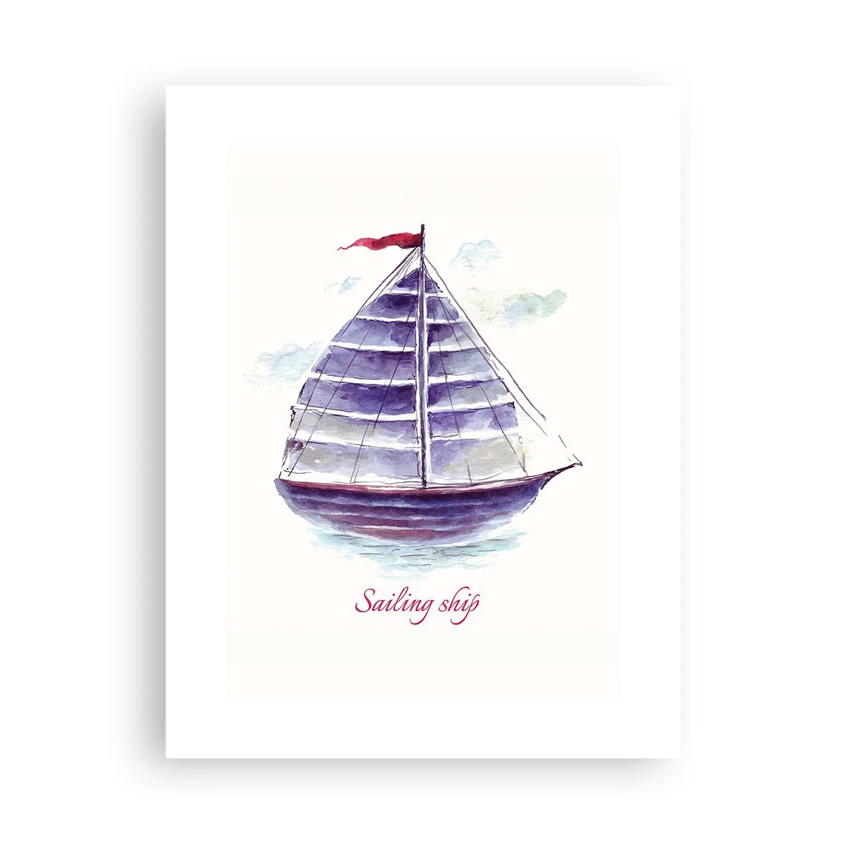 Poster - Volle Segel und ruhiges Wasser - 30x40 cm