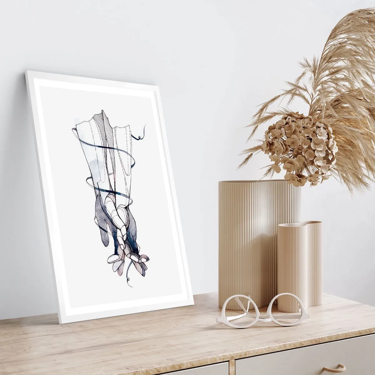 Poster in einem weißen Rahmen - Touch-Studie - 61x91 cm