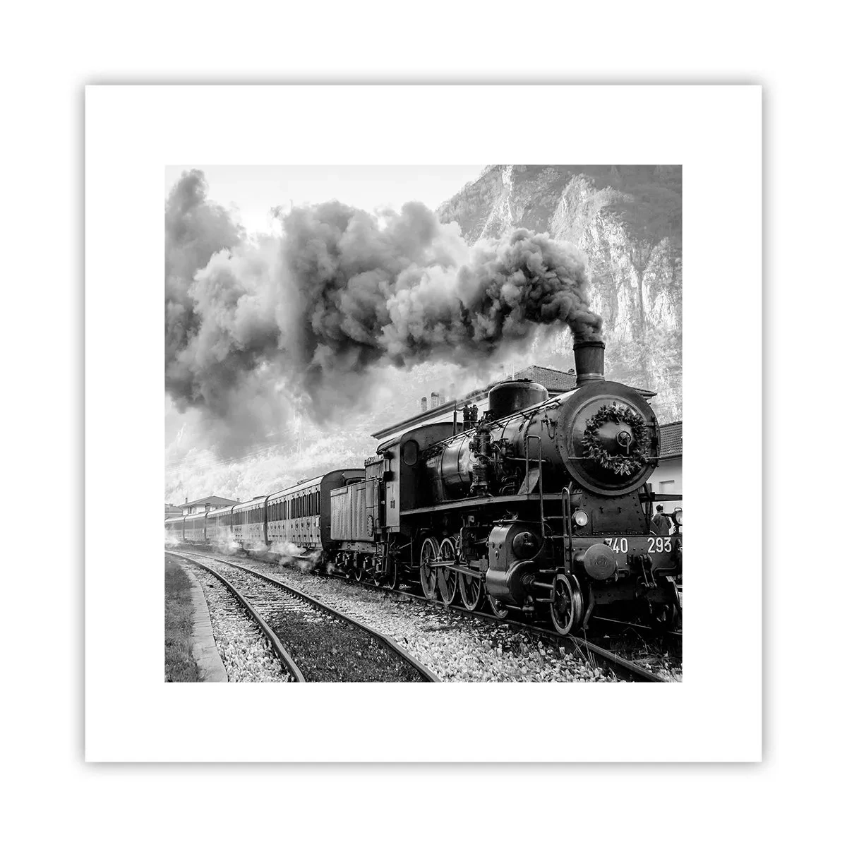 Poster - Steht am Bahnhof ... - 30x30 cm