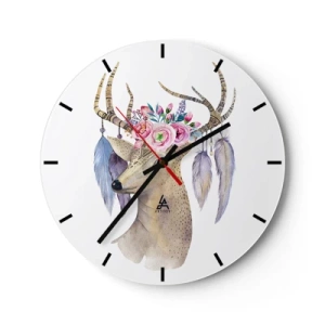 Wanduhr - Glasuhr - Seelenführer - sanft, unschuldig - 40x40 cm