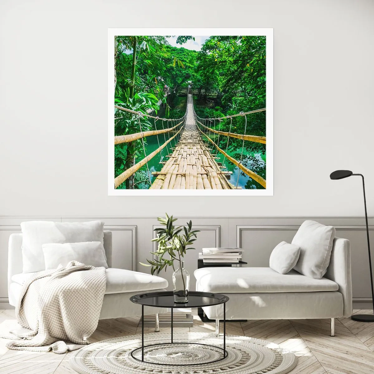 Poster - Monkey Bridge über das Grün - 50x50 cm