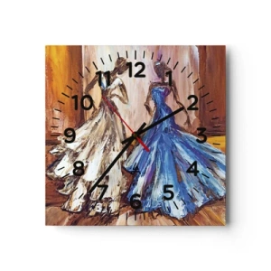 Wanduhr - Glasuhr - Ein dankbares Duo - 40x40 cm