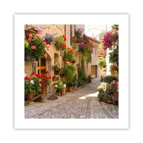 Poster - In der Flut Blumen - 40x40 cm