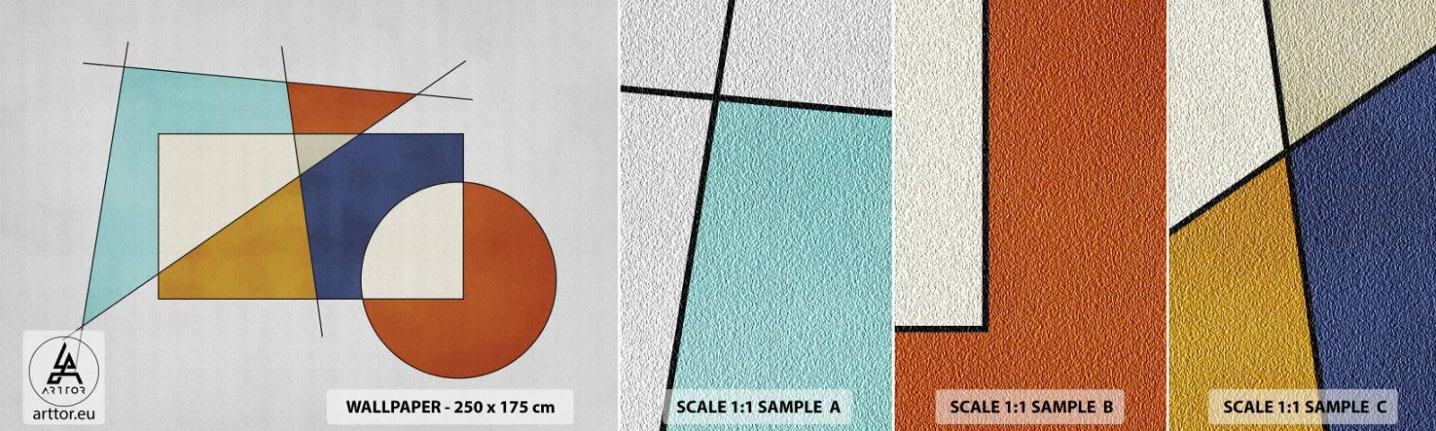 Fototapetenmuster Standard Eco - Abstraktion: modernistisches Spiel - Geometrisch, Modern, Minimalismus - 100x30 cm