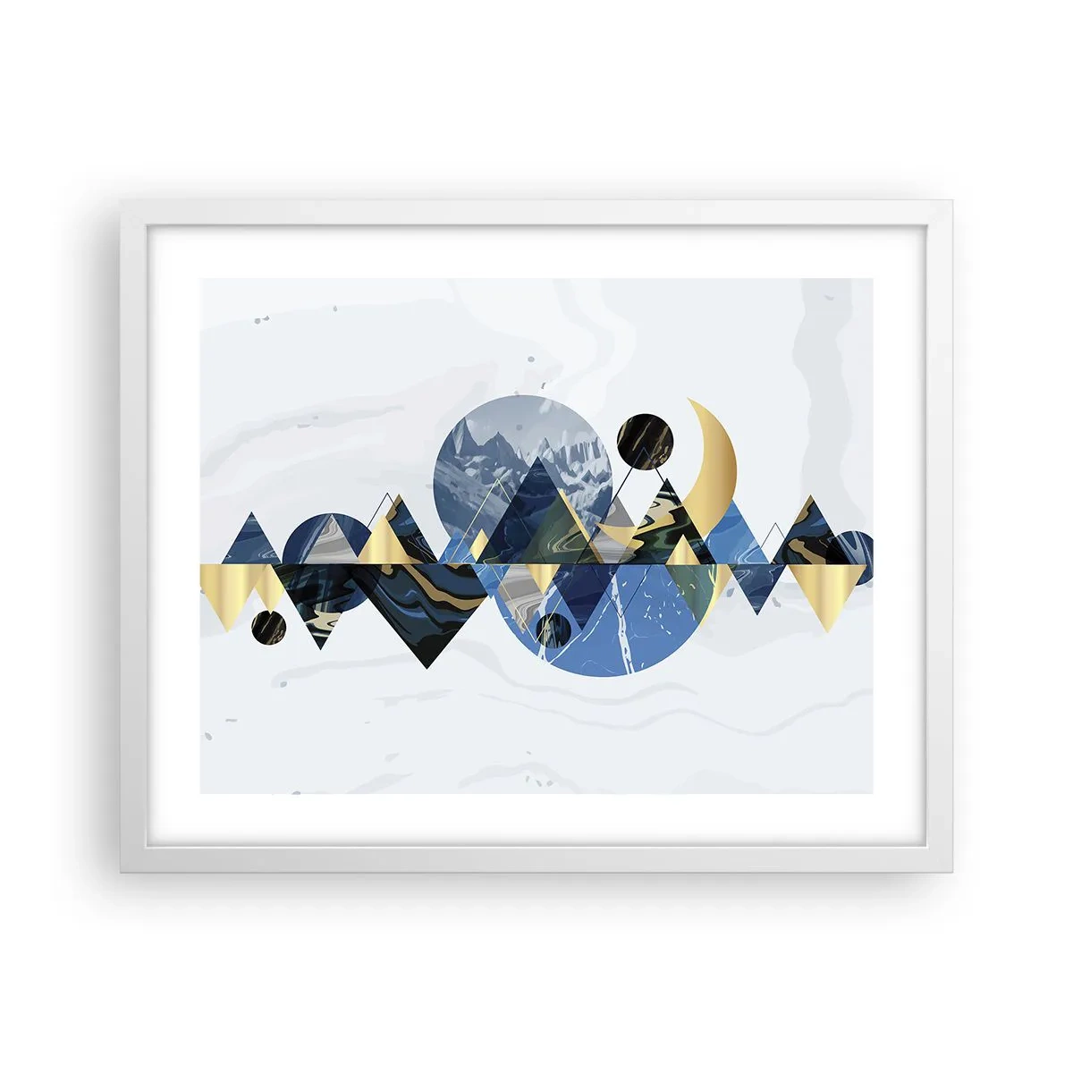 Poster in einem weißen Rahmen - Geometrische Landschaft - 50x40 cm