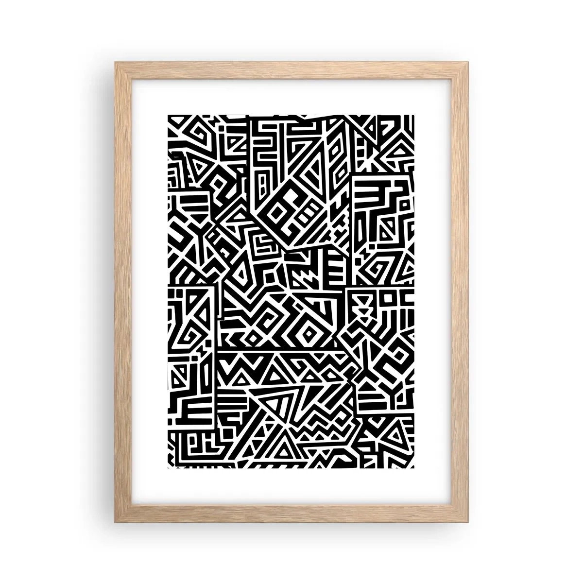 Poster in einem Rahmen aus heller Eiche - Präkolumbianische Komposition - 30x40 cm