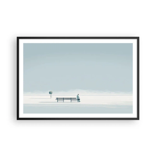 Poster in einem schwarzem Rahmen - Ja, ich warte. - 91x61 cm