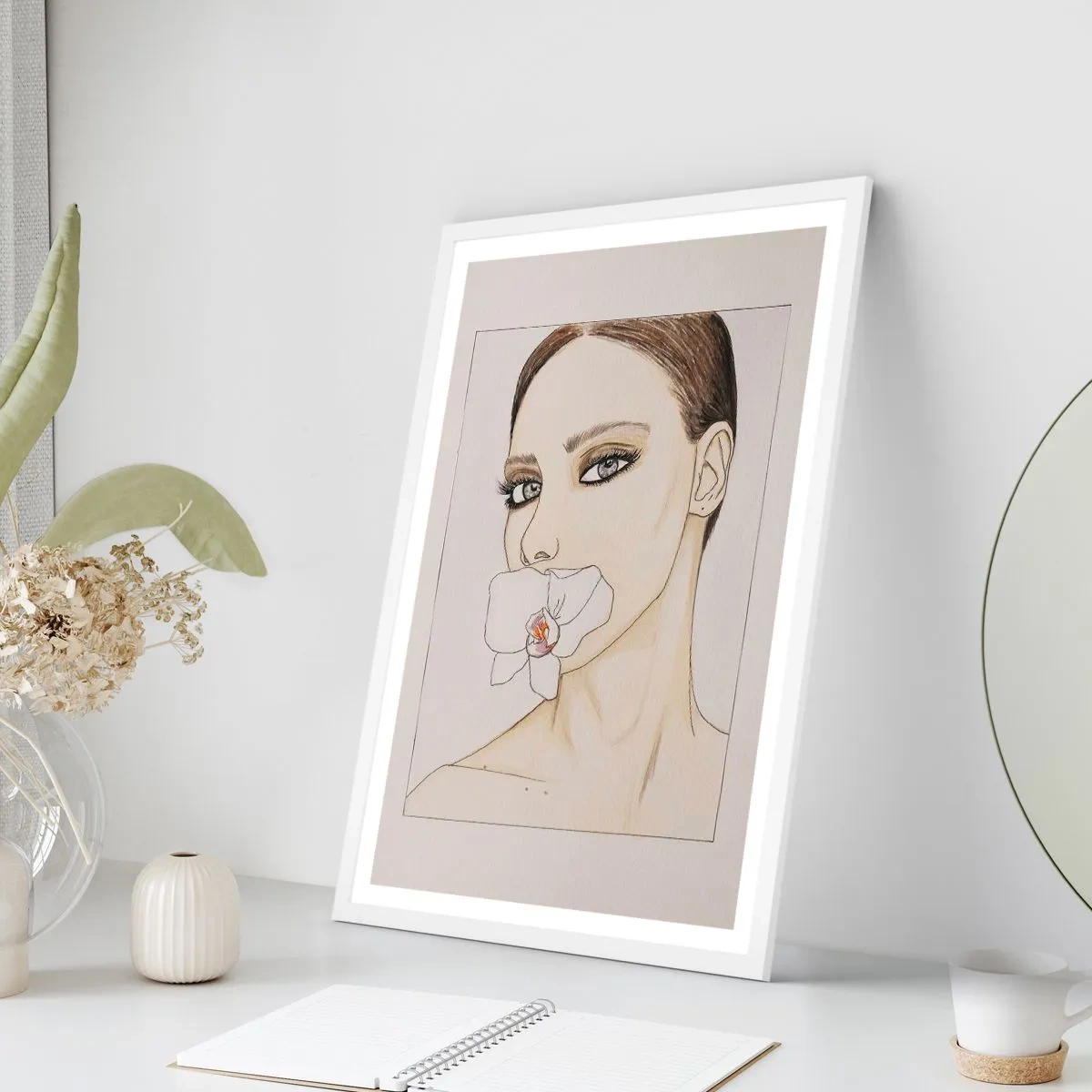 Poster in einem weißen Rahmen - Ein Symbol für Eleganz und Schönheit - 70x100 cm