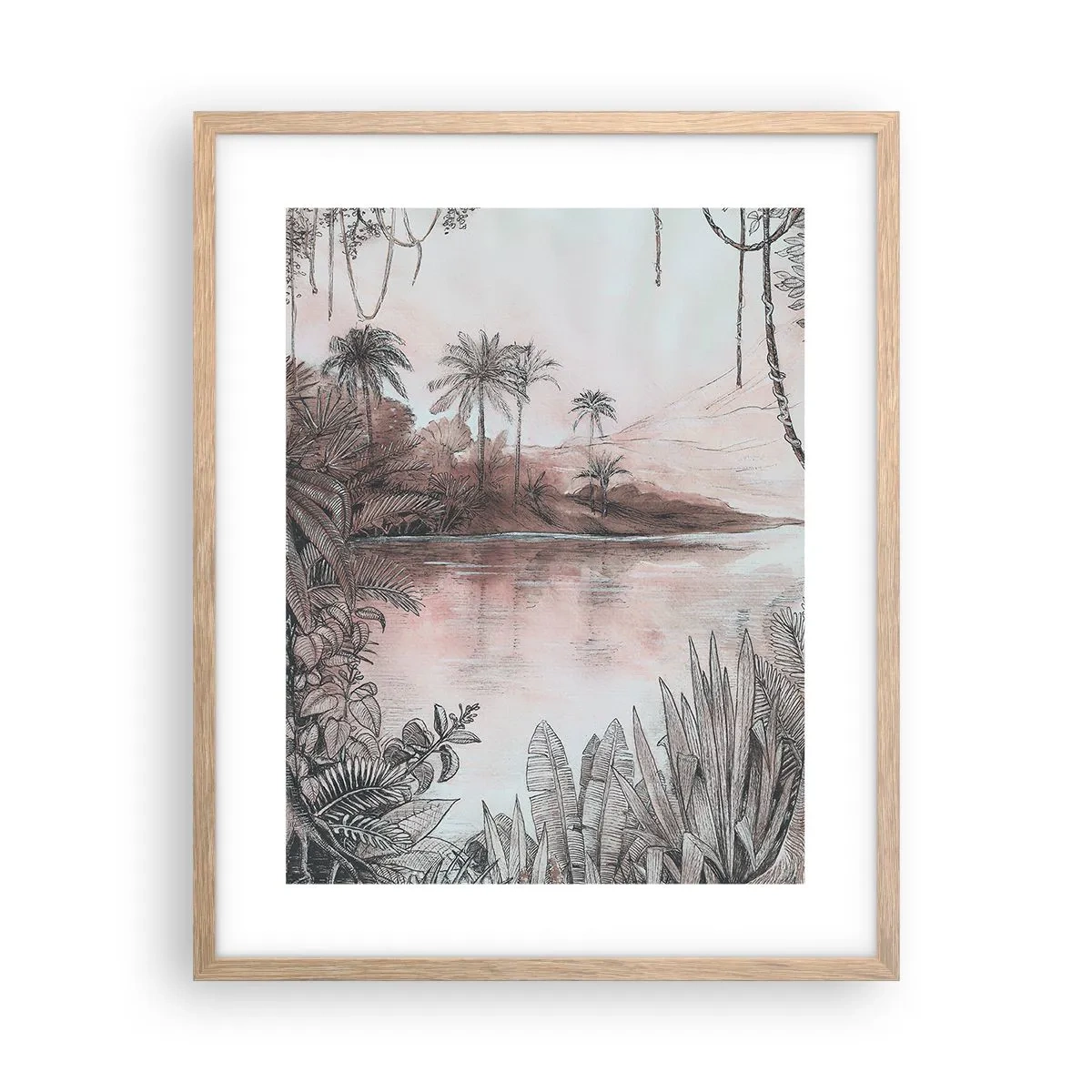 Poster in einem Rahmen aus heller Eiche - Tagebuch eines Entdeckers aus dem 19. Jahrhundert - 40x50 cm