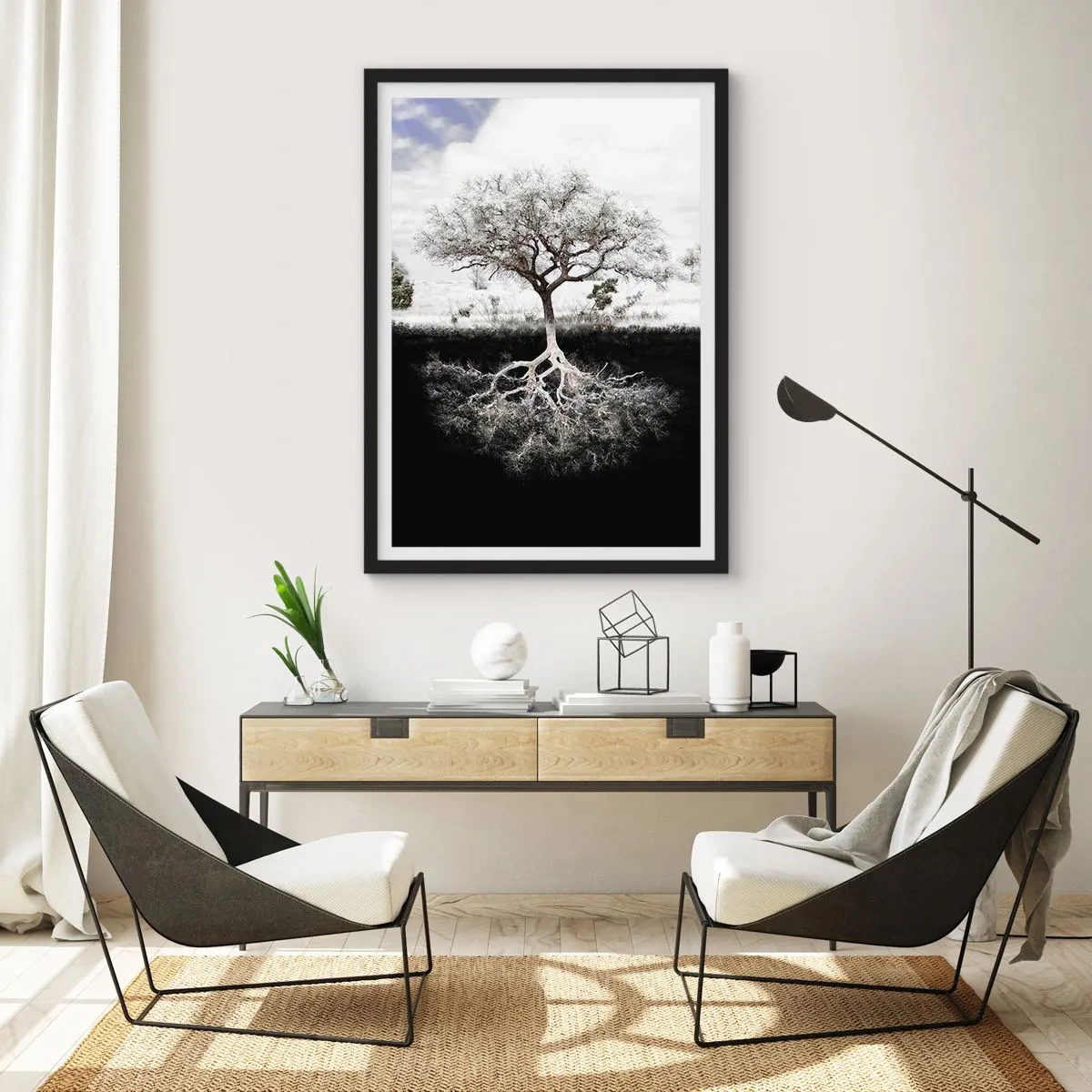 Poster in einem schwarzem Rahmen - Die Natur der Welt entdecken - 70x100 cm