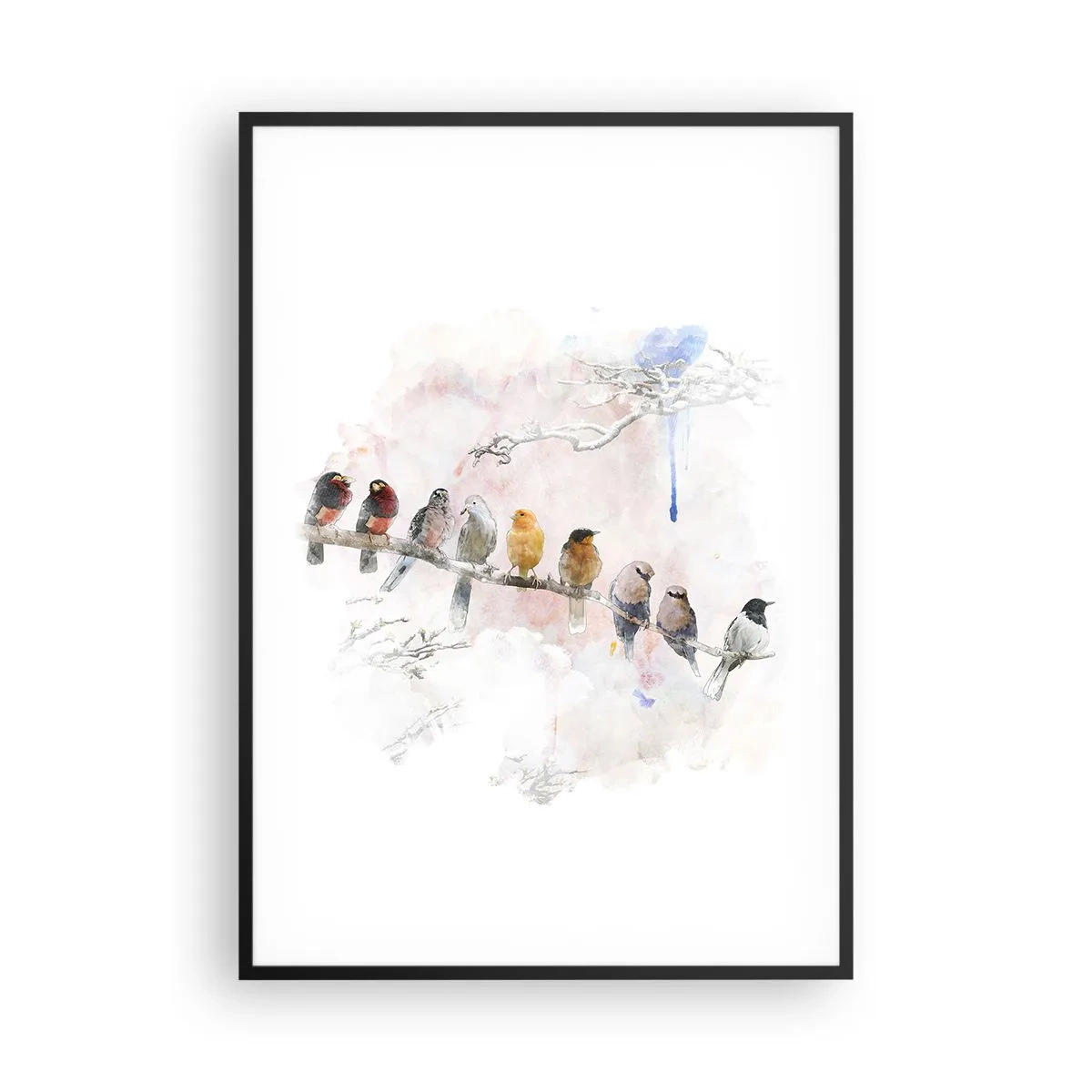 Poster in einem schwarzem Rahmen - Geflügeltes Treffen - 70x100 cm