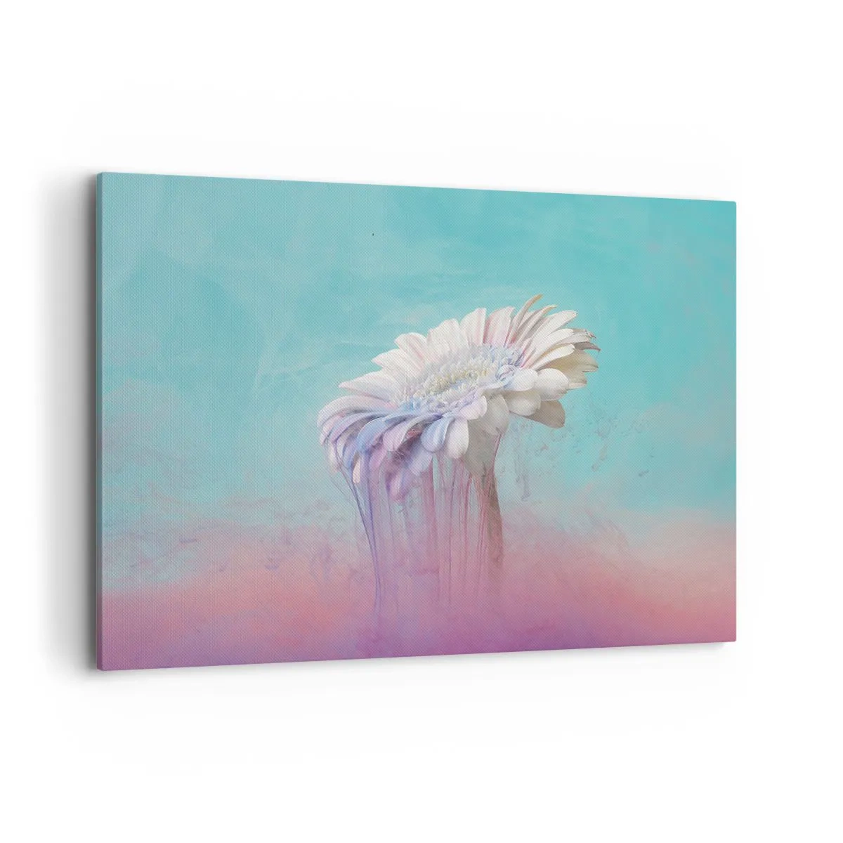 Bild auf Leinwand - Leinwandbild - Pastellfarbene Gerbera mit Unschärfeeffekt - 100x70cm - Blumenunterwelt - Moderne Wanddekoration für Wohnzimmer und Schlafzimmer ARTTOR