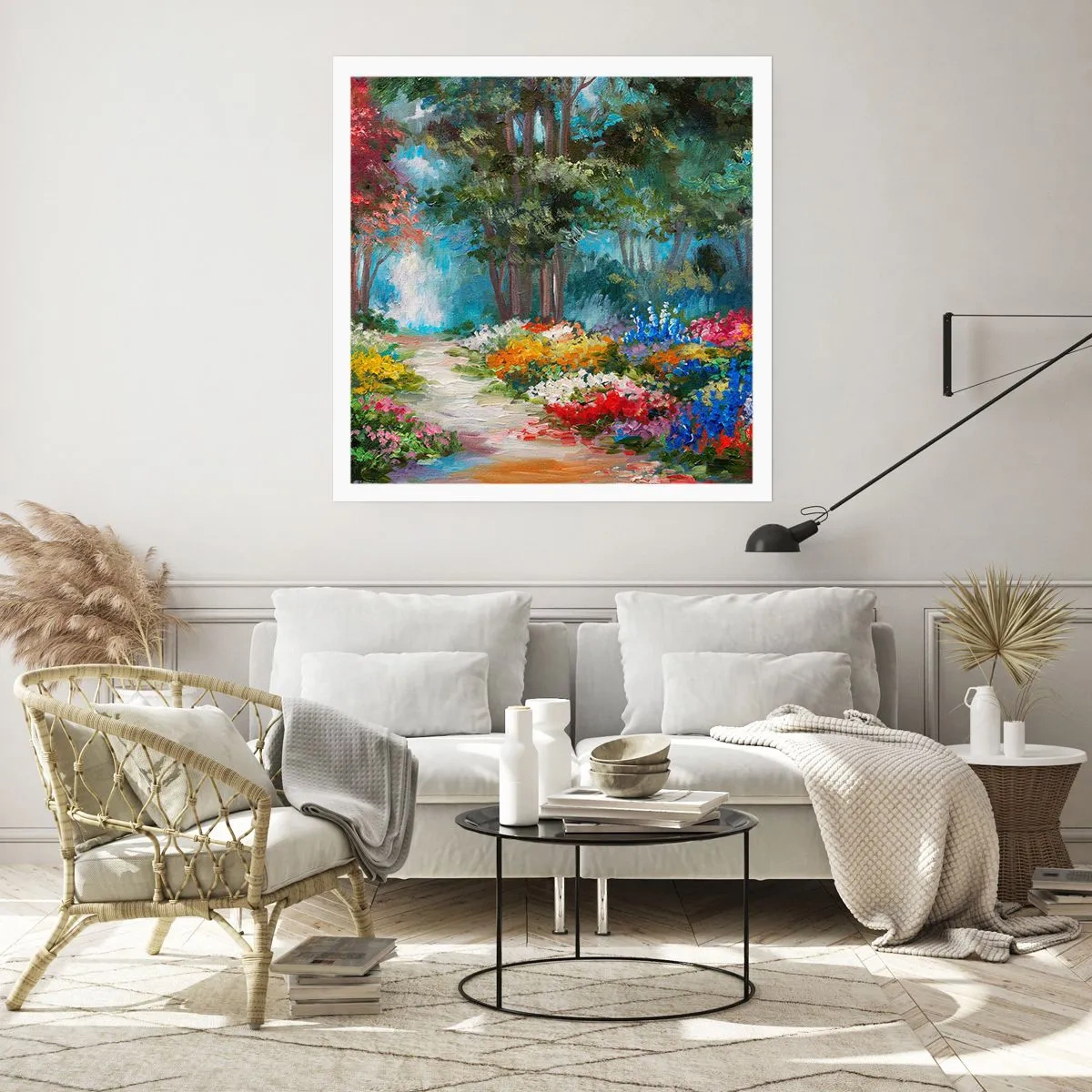 Poster - Waldgarten, Blumenwald - 30x30 cm