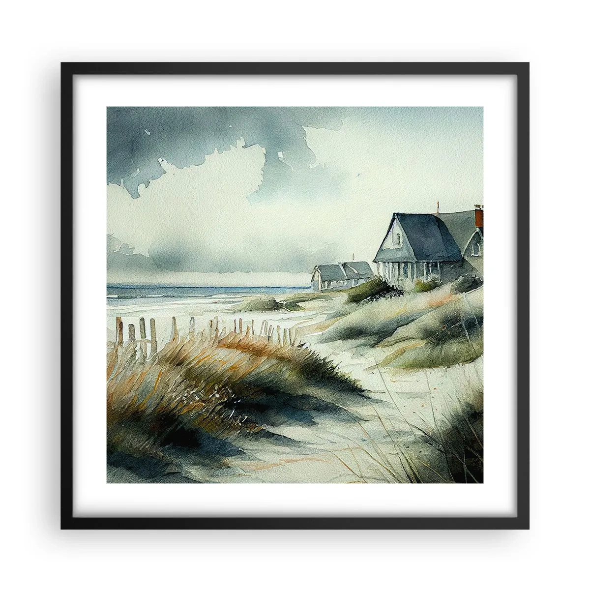 Poster in einem schwarzem Rahmen - Abseits vom Trubel - 50x50 cm