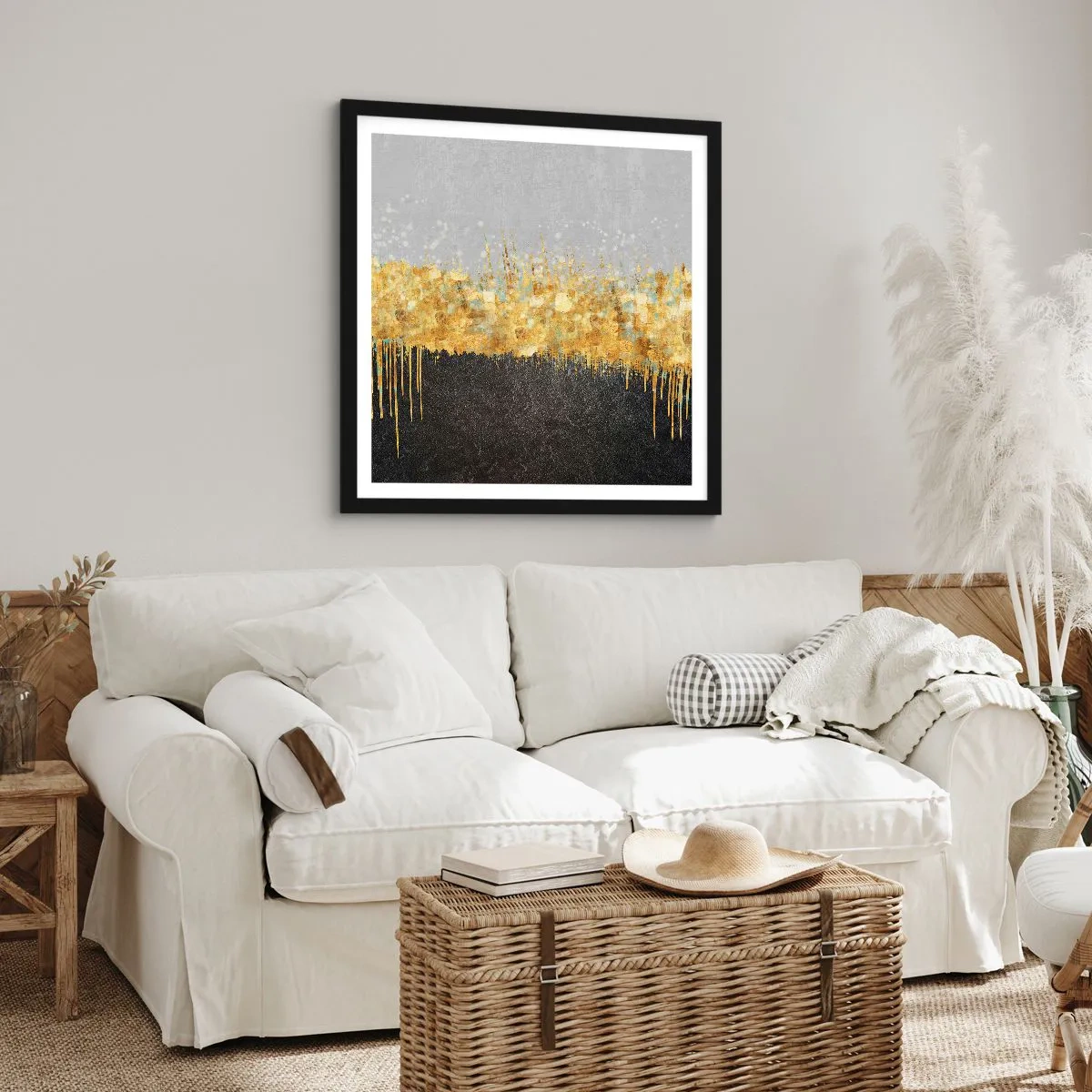 Poster in einem schwarzem Rahmen - Nach innen und nach oben - 40x40 cm