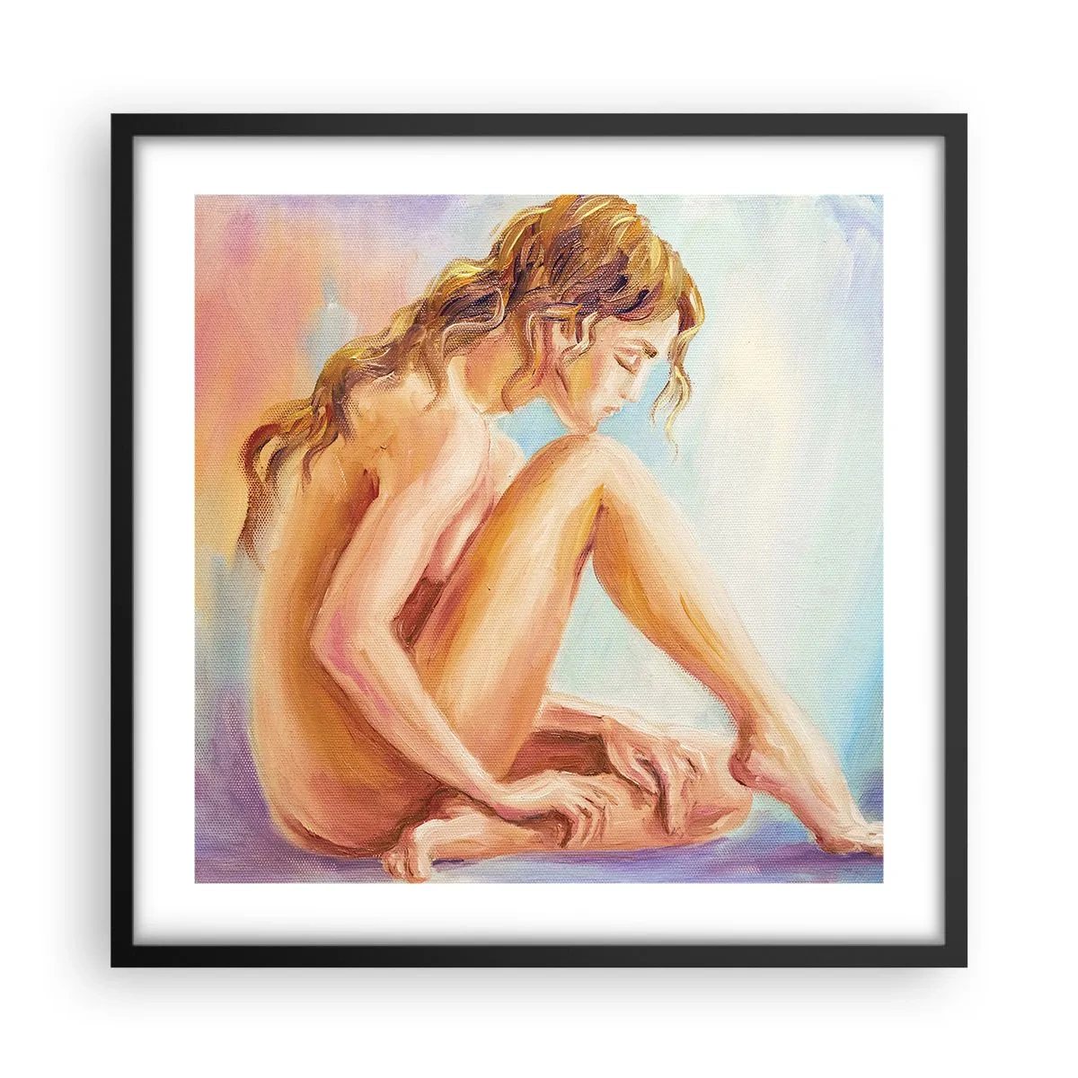 Poster in einem schwarzem Rahmen - Akt der Jugend - 50x50 cm