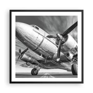 Poster in einem schwarzem Rahmen - Immer flugbereit - 60x60 cm