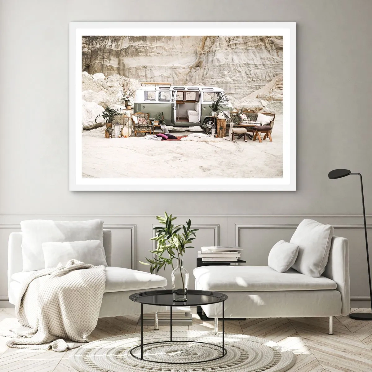 Poster in einem weißen Rahmen - Es ist die Zeit, die Reise zu beginnen - 100x70 cm