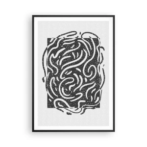 Poster in einem schwarzem Rahmen - Abstraktion: Freudentanz - 70x100 cm