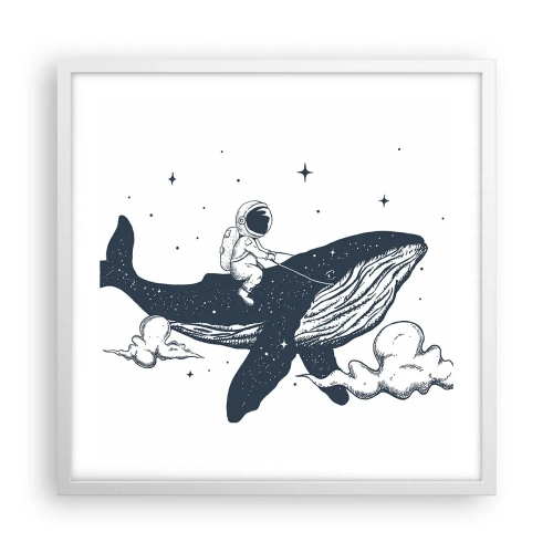 Poster in einem weißen Rahmen - Weltraumabenteuer - 50x50 cm