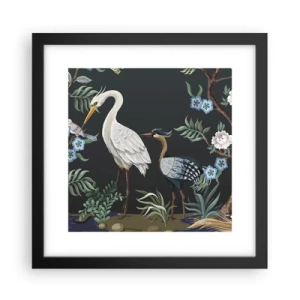 Poster in einem schwarzem Rahmen - Vogelparade - 30x30 cm