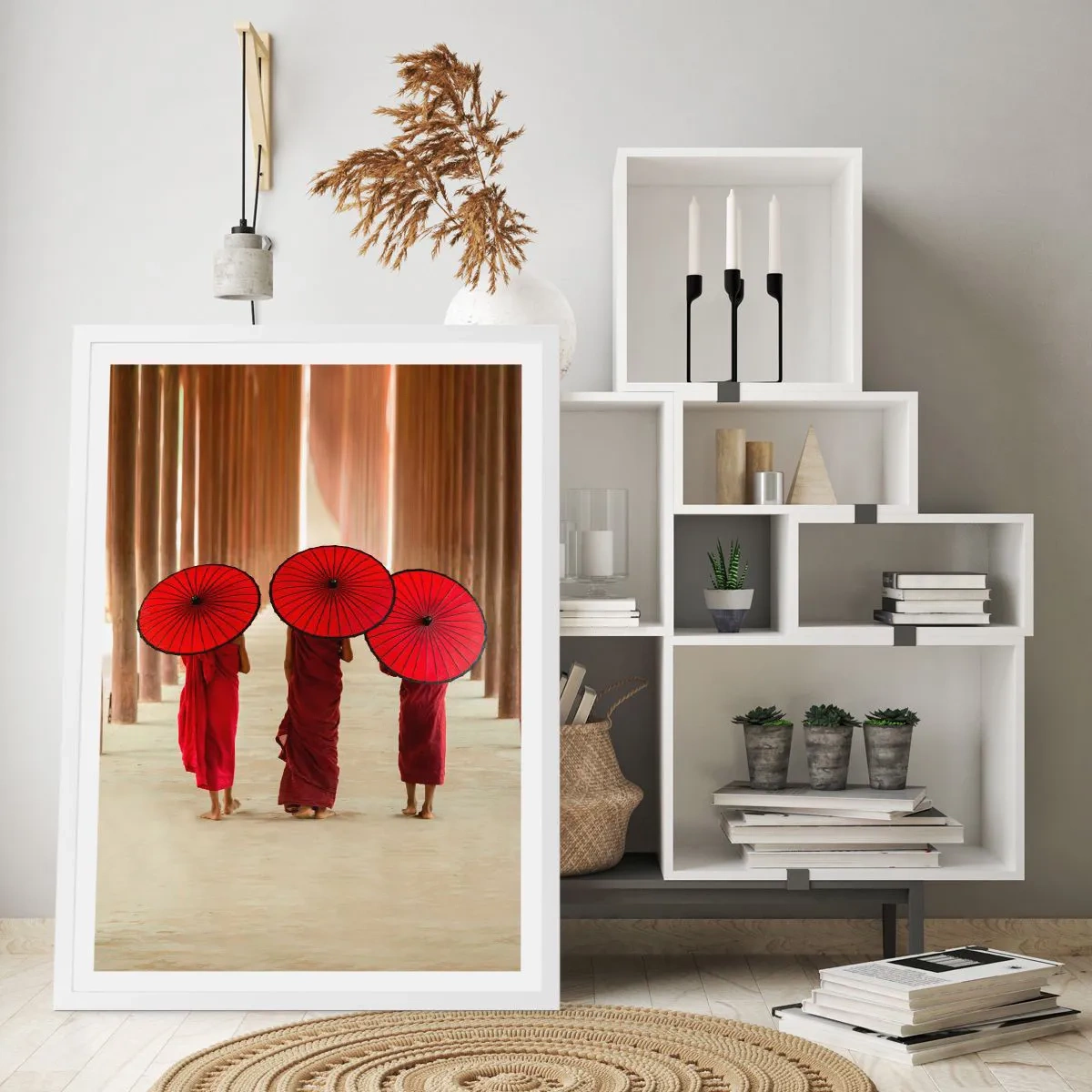 Poster in einem weißen Rahmen - Auf dem Weg ins Reine Land - 61x91 cm