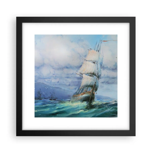 Poster in einem schwarzem Rahmen - Guter Wind - 30x30 cm