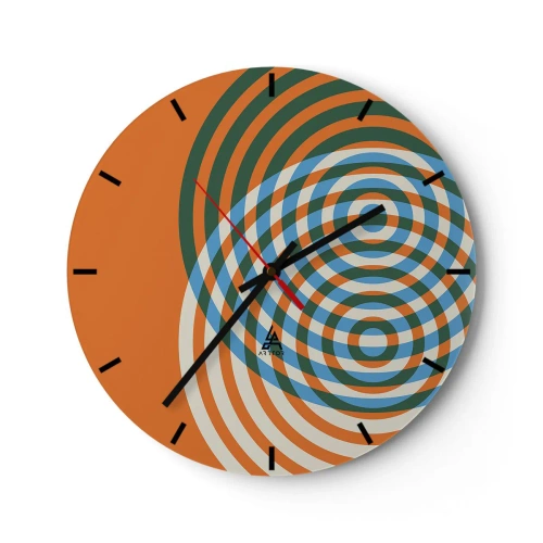 Wanduhr - Glasuhr - Abstrakte kreisförmige Variation - 40x40 cm