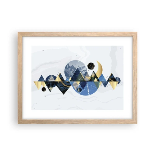 Poster in einem Rahmen aus heller Eiche - Geometrische Landschaft - 40x30 cm