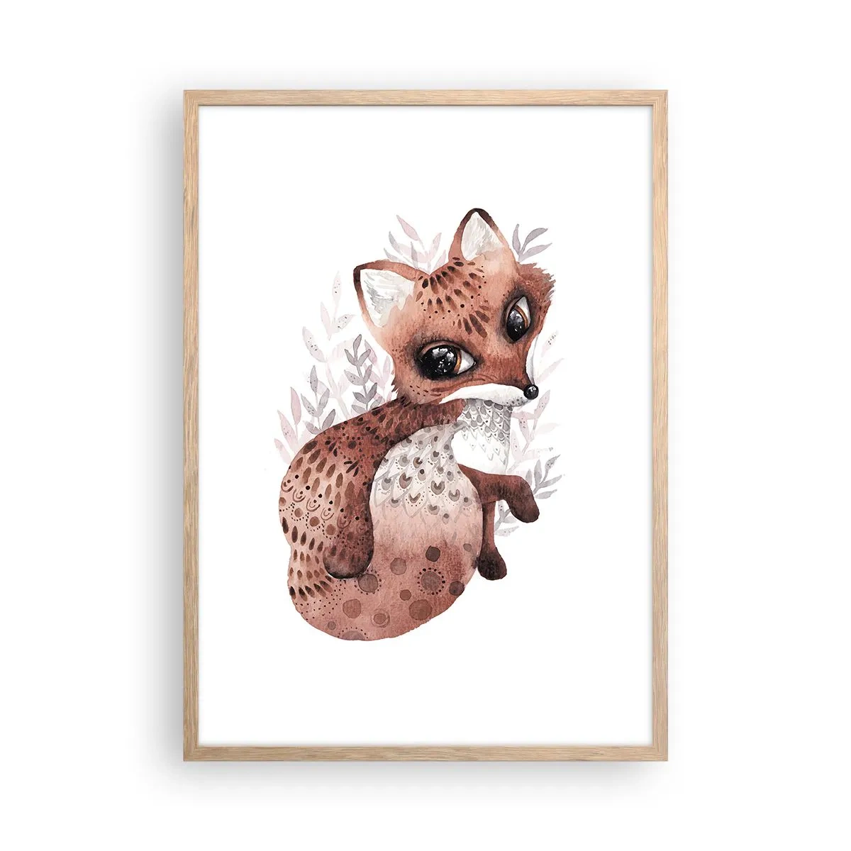 Poster in einem Rahmen aus heller Eiche - Einfach lieben - 50x70 cm