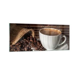 Glasbild - Bild auf glas - Die Schwärze von Kohle, die Klarheit von Bernstein - 100x40 cm