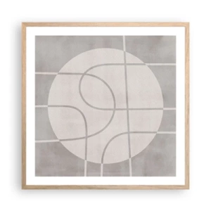 Poster in einem Rahmen aus heller Eiche - Kreisförmig und geradeaus - 60x60 cm